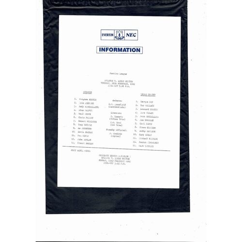 Everton v Leeds United Pontins League Football Programme 1991/92