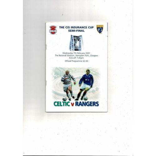 Scottish League Cup Semi Final Football Programmes