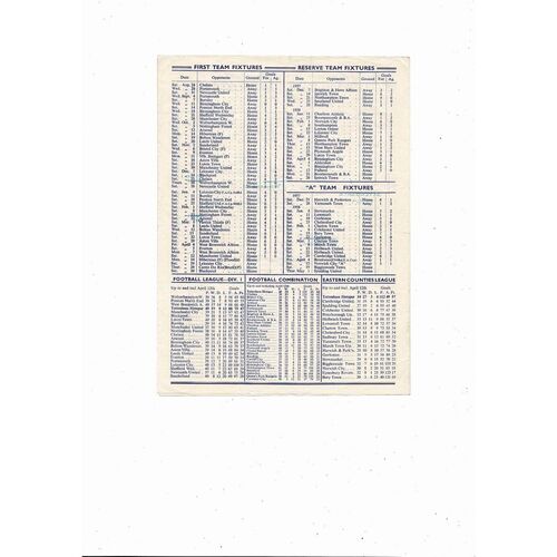 1957/58 Tottenham Hotspur v Hibernian Friendly Football Programme