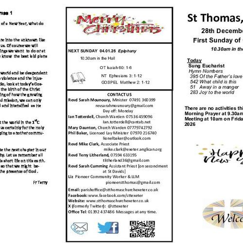 Pew Sheet | The Parish of St Thomas, Exeter