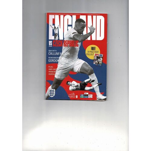 2019 England v Czech Republic Football Programme + Insert & Press Cuttings