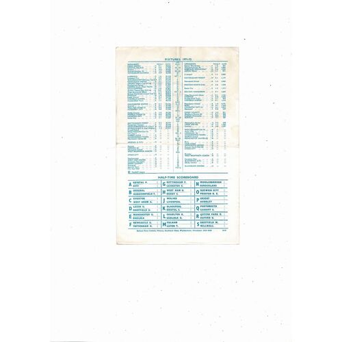 Manchester City v Aston Villa Central League Football Programme 1972/73