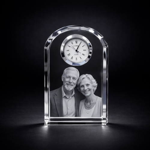 The Beautiful Kinloch 3D Engraving ,Crystal Clock