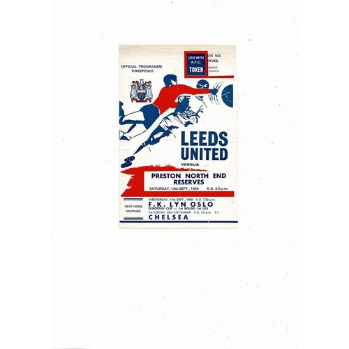 Leeds United v Preston Central League Football Programme 1969/70