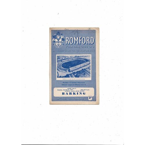 Romford Home Football Programmes