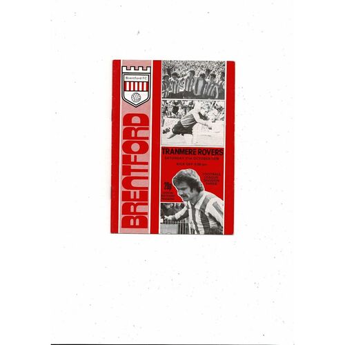 1978/79 Brentford v Tranmere Rovers Football Programme