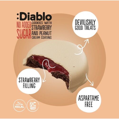 Diablo Diabetic No Added Sugar Strawberry & Peanut Cream Coating 100g