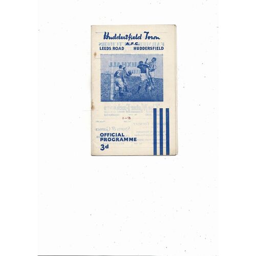 1954/55 Huddersfield Town v Manchester United Football Programme