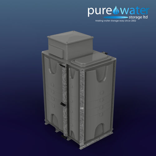 PW.1.5X1X2.IFB.AB - 3000 LITRE SECTIONAL WATER TANK, INTERNALLY FLANGED BASE (IFB) C/W FVH