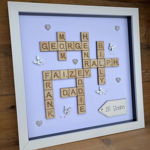 XL LED Customised Scrabble Family Name Box Frame