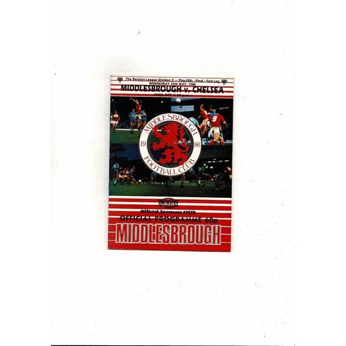Middlesbrough v Chelsea Play Off Football Programme 1987/88
