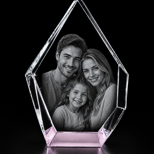 Personalised 3D Pink Crystal Iceberg – UK Exclusive