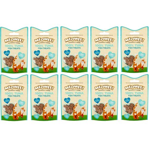 Case of Meowee 100% Tuna Fish Cat Treats Pouch 10 x 10g
