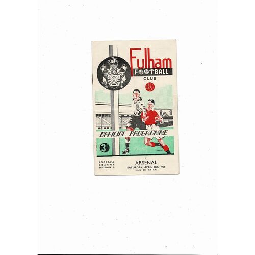 1950/51 Fulham v Arsenal Football Programmes
