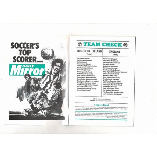 1979 Northern Ireland v England Football Programme Oct.
