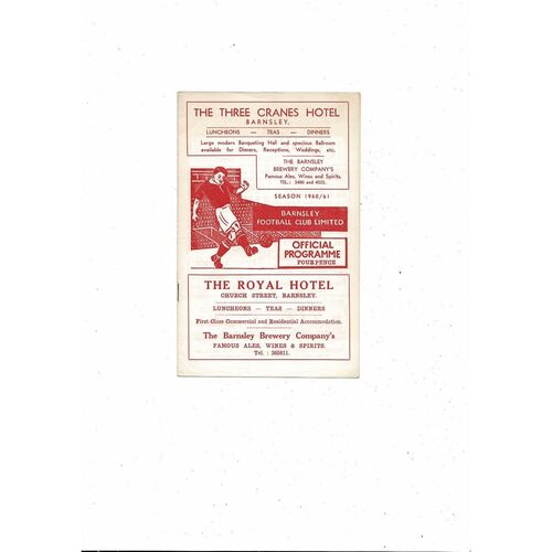 1960/61 Barnsley v Reading FA Cup Replay Football Programme