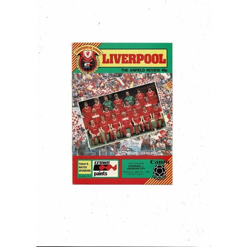 1984/85 Liverpool v Leicester City Football Programme