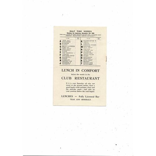 1950/51 Charlton Athletic v Chelsea Football Programme