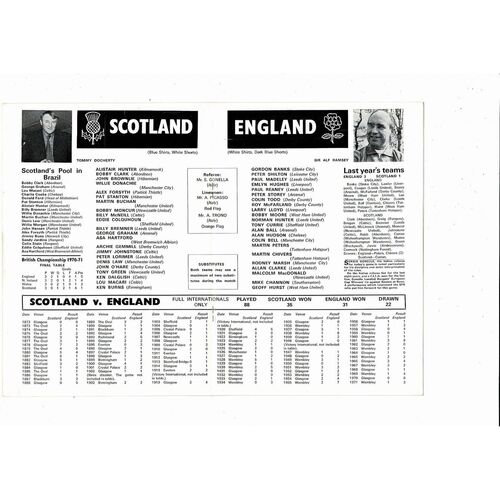 1972 Scotland v England Football Programme