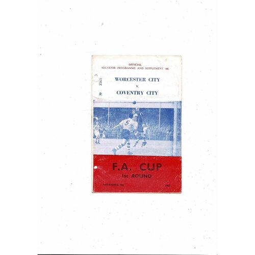 Worcester City v Coventry City FA Cup Football Programme 1960/61