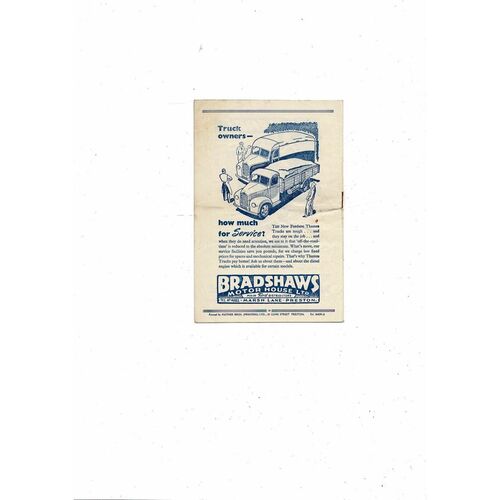 1950/51 Preston v Brentford Football Programme