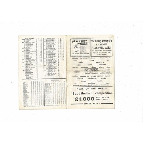 1960/61 Barnsley v Huddersfield Town FA Cup Football Programme