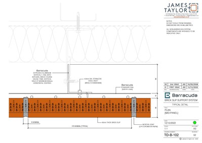 System Drawings | jamesandtaylor limited | Terracotta Tile Facade | Facing Brick System | Facade Metal