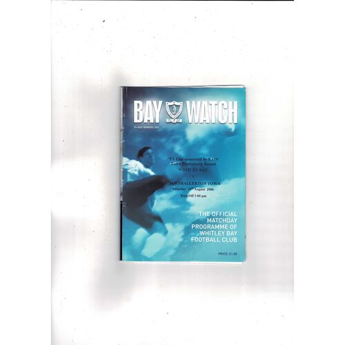 Whitley Bay v Northallerton Town FA Cup Football Programme 2006/07