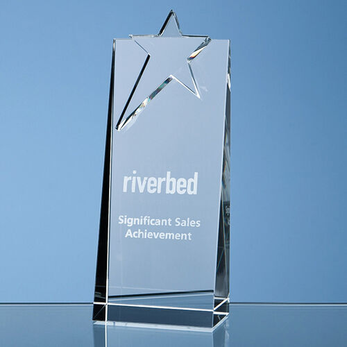 Optical Crystal Star Rectangle Award 18cm