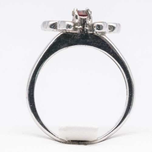 Butterfly design red opalite stone on 925 sterling silver ring