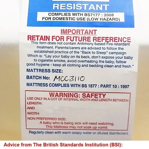 MCC Solid Wooden Baby Cot Bed Savannah City Sleigh Cotbed Toddler Bed & Premier Water Repellent Mattress - Made in England