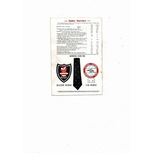 Arsenal Gunflash Magazine Vol 15 No. 158 April 1964