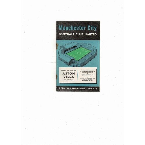 1956/57 Manchester City v Aston Villa Football Programme