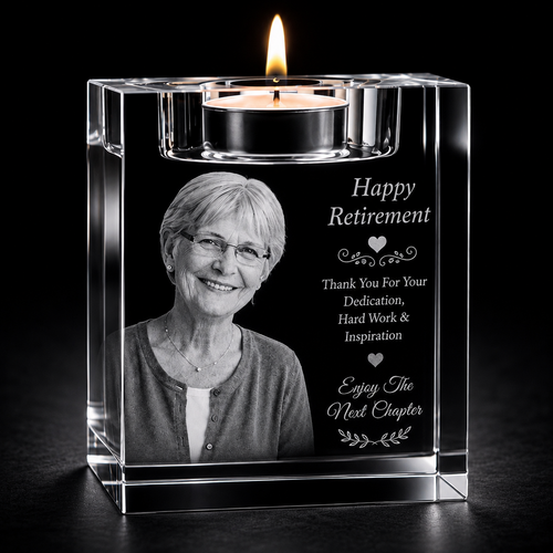 Retirement 3D Crystal Gifts | 3d Crystal Shop | 3d crystal glass engraving | Personalised 3d engraving  | 3d crystal photo