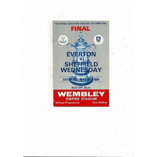 1966 Everton v Sheffield Wednesday FA Cup Final Football Programme