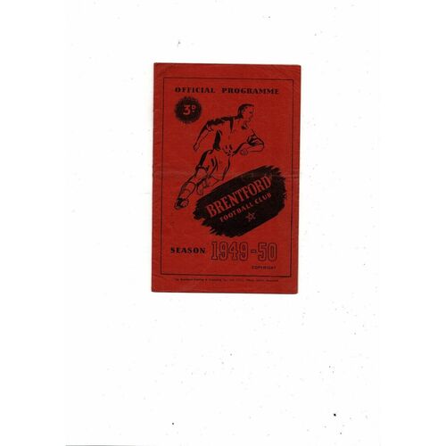 1949/50 Brentford v Grimsby Town Football Programme