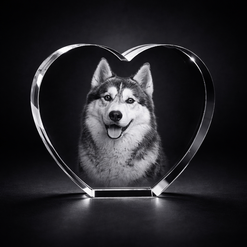 The Beautiful Tiree 9x8x4cm 3D Pure Crystal Heart