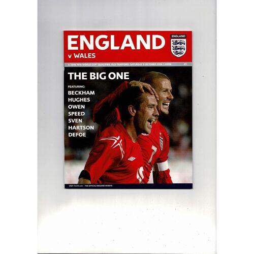 2004 England v Wales Football Programme @ Manchester united