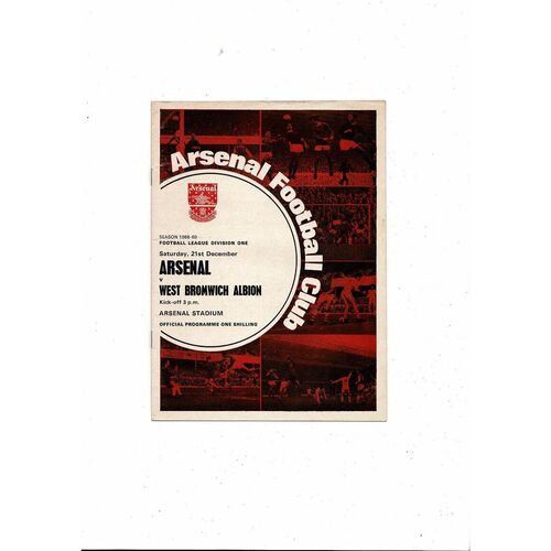 1968/69 Arsenal v West Bromwich Albion Football Programme