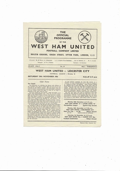 Football Programmes being listed today