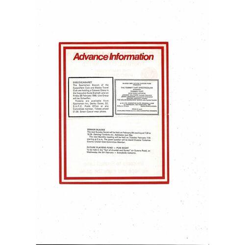 Sheffield United v Manchester City Central League Football Programme 1985/86