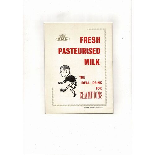 Hibernians Malta v Manchester United European Cup Football Programme 1967/68