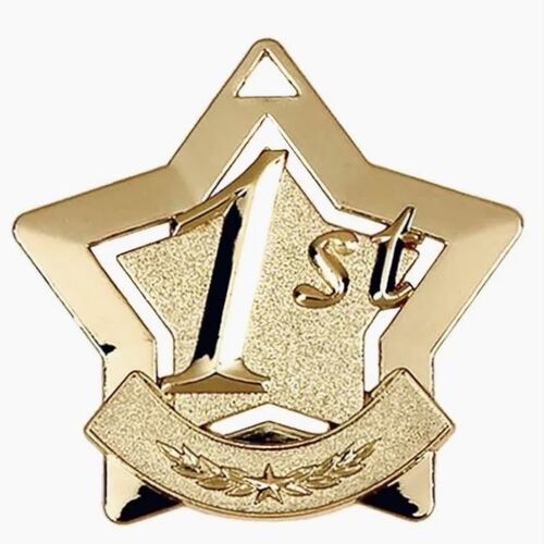 Mini Star 1st 2nd 3rd Place Medal 60mm (2 3/8")