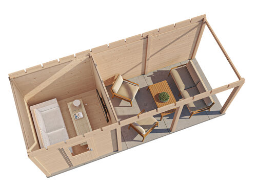 250cm x 250cm + 400cm Veranda