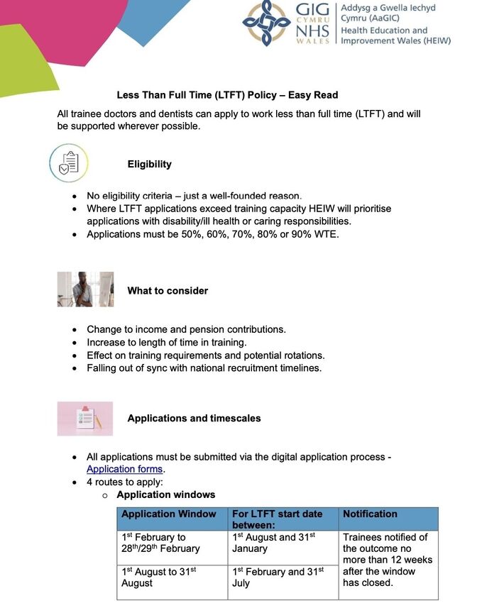 Less Than Full Time Training LTFT