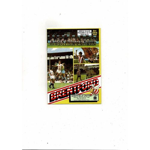 1983/84 Brentford v Sheffield United Football Programme