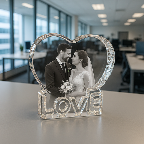 The Beautiful 3D Sculpted “LOVE” Tiree 13x13x3cm Pure Crystal Heart