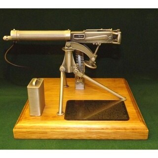  Pewter Miniature 1/6th Guns on Wooden Plinths