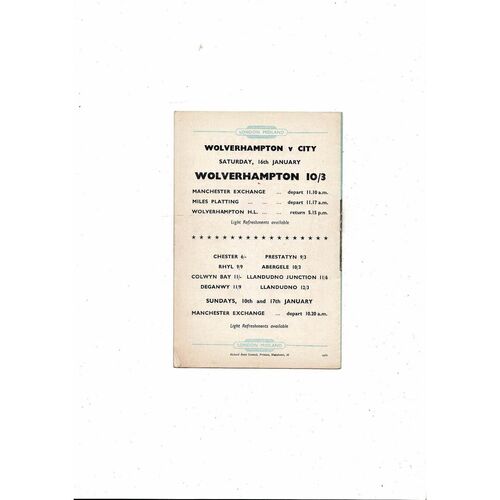 1959/60 Manchester City v Southampton FA Cup Football Programme