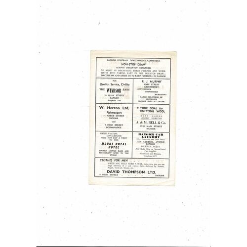 1964/65 Bangor v Portadown Football Programme